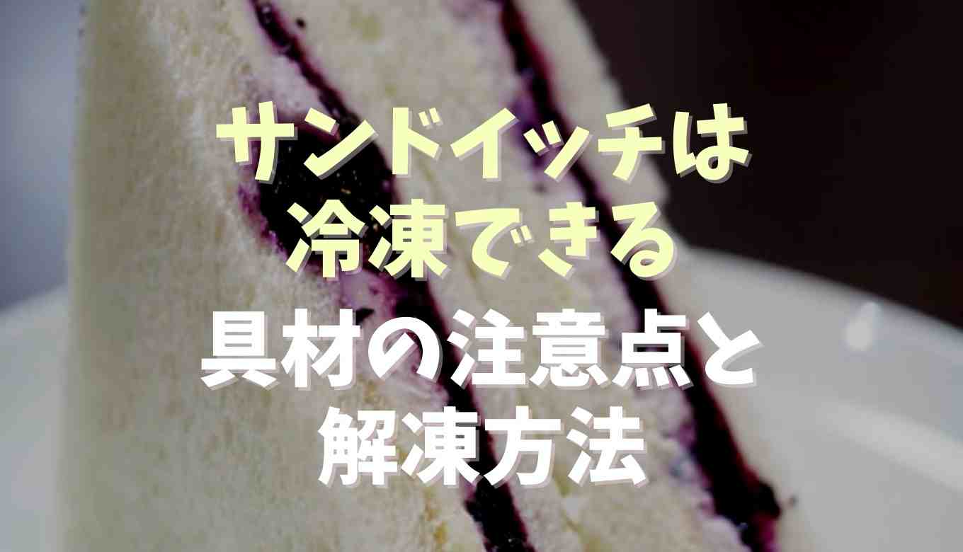 サンドイッチは冷凍できる！具材や解凍方法のポイントも！